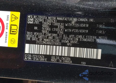 2016 Lexus Rx 350 z USA, uszkodzony, nr VIN 2T2ZZMCA8GC016855